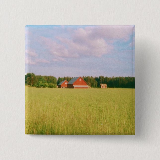 Rustic summer field, Helsingia, Sweden Button (Vorderseite)
