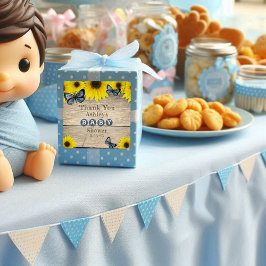 Rustic Sunflower Baby Dusche Vielen Dank Quadratischer Aufkleber