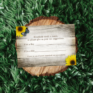 Rustic Sunflower Baby Name Vorschläge Duschgame Einladung