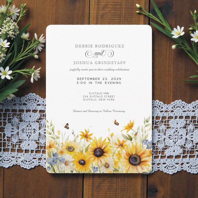 Rustic Sunflower Barn Fall Wedding Invitation  Einladung (Von Creator hochgeladen)