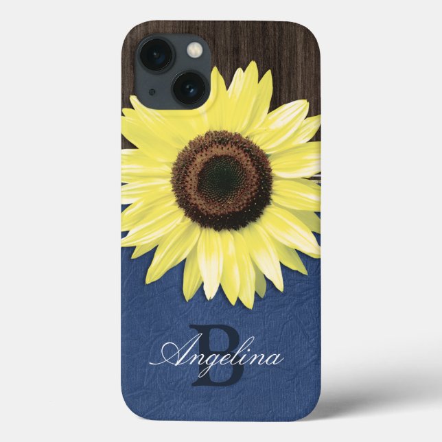 Rustic Sunflower Blue Personalisiert iPad Air Hüll Case-Mate iPhone Hülle (Rückseite)