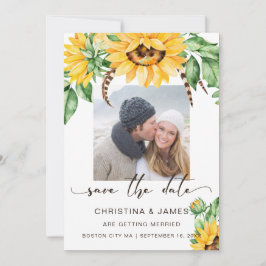 Rustic Sunflower Bouquet Foto Script Save The Date