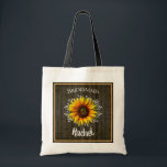 Rustic Sunflower Bridesmaid Tragetasche<br><div class="desc">Hübsches rustikales Sonnenblumendesign für diese personalisierten Hochzeitsfeiertagssäcke</div>