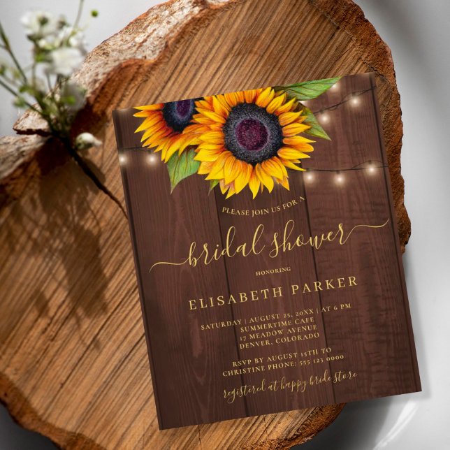 Rustic sunflower BUDGET bridal shower invitation (Von Creator hochgeladen)