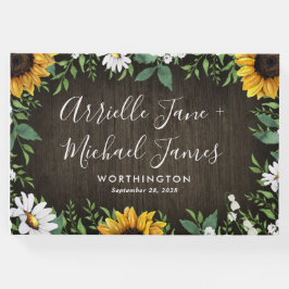 Rustic Sunflower Country Daisy Wedding Gästebuch
