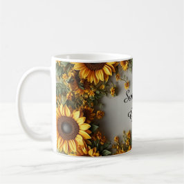 Rustic Sunflower Floral Bouquet Design Kaffeetasse