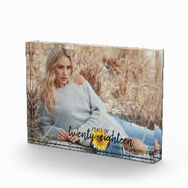 Rustic Sunflower Monogram Class of Foto Block