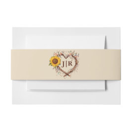 Rustic Sunflower Monogram Wedding Bly Einladungsbanderole