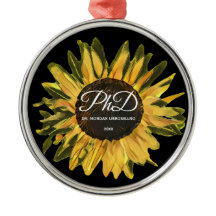 Rustic Sunflower Personalisiert PhD Abschluss