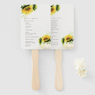Rustic Sunflower Pumpkin Floral Wedding Programm Fächer