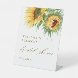 Rustic Sunflower Script Brautparty Willkommen Sockelschild