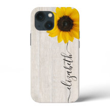 Rustic Sunflower Script Steam Name Phone Case