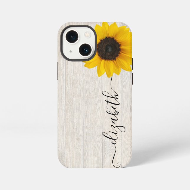 Rustic Sunflower Script Steam Name Phone Case iPhone Hülle (Rückseite)