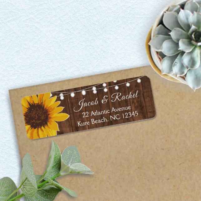 Rustic Sunflower String Lights Hochzeitadresse (Von Creator hochgeladen)