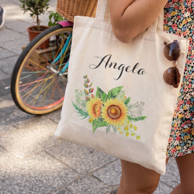 Rustic Sunflower Wedding Bridesmaid Tragetasche (Von Creator hochgeladen)