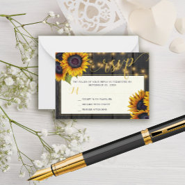 Rustic sunflower wedding elegant RSVP Enclosure Mitteilungskarte