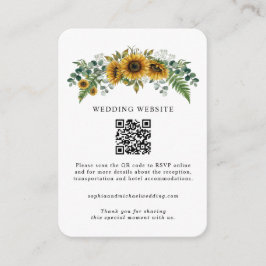 Rustic Sunflower Wedding Enclosure Card Begleitkarte