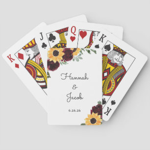 Rustic Sunflower Wedding Guest Gefallen Spielkarten
