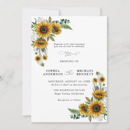 Rustic Sunflower Wedding Invitation Einladung