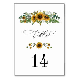 Rustic Sunflower Wedding Table Number Tischnummer