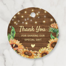 Rustic Sunflower Wedding Verlobung Vielen Dank Geschenkanhänger