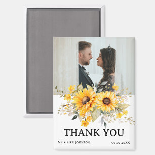 Rustic Sunflower Wedding Vielen Dank Magnet