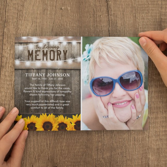 Rustic Sunflowers Beerdigung Danke (Von Creator hochgeladen)