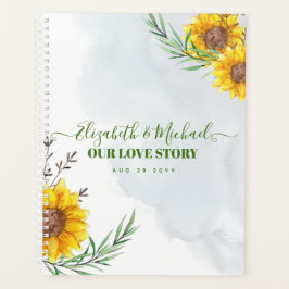 Rustic Sunflowers Newlyweds Gift Planners Journals Planer