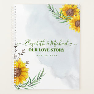 Rustic Sunflowers Newlyweds Gift Planners Journals Planer