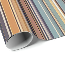 Rustic Sunset Stripes Gift Wrap - Warmes Mittelalt Geschenkpapier
