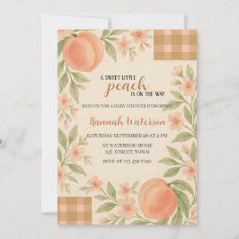 Rustic Sweet Little Peach Baby Shower  Einladung