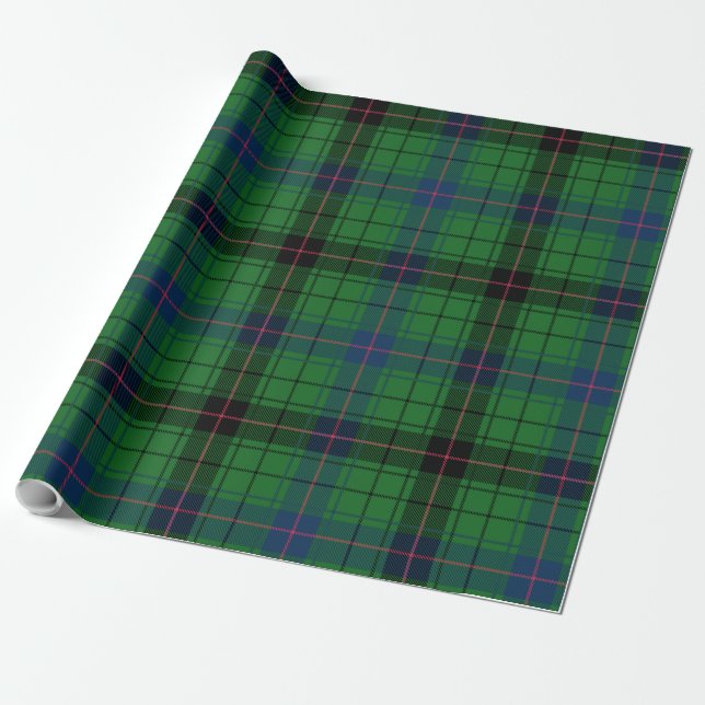 Rustic Tartan Davidson Kariert Green Black Blue Geschenkpapier (Ungerollt)