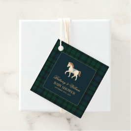 Rustic Tartan Plaid Horse Baby Shower  Geschenkanhänger