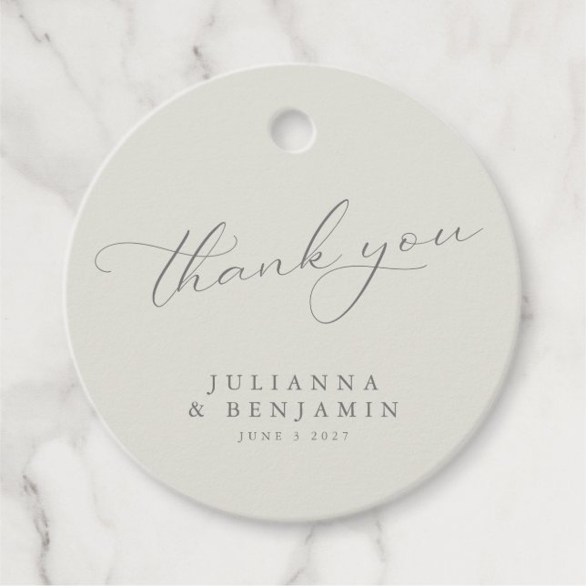 Rustic Taupe floral Boho Wedding Custom Vielen Dan Geschenkanhänger (Vorderseite)