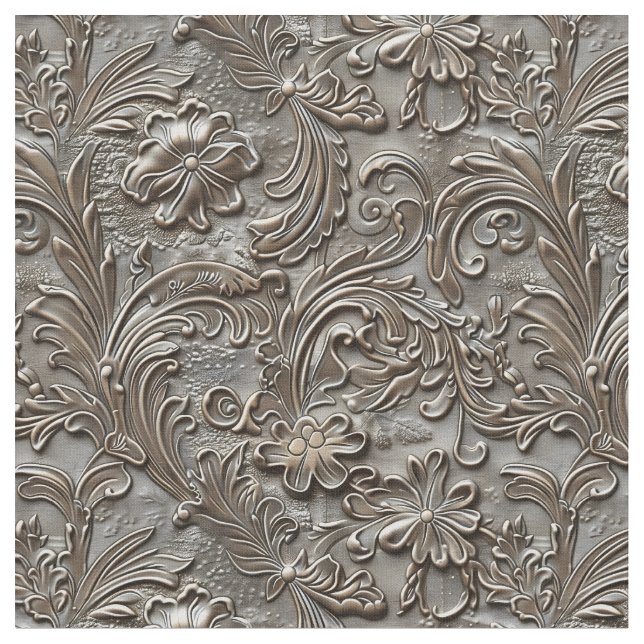 Rustic taupe tooled leather stoff (Nahaufnahme)