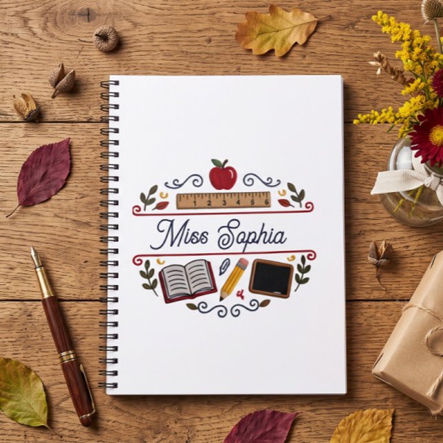 Rustic Teacher Appreciation Custom Spiral Notebook Notizblock (Von Creator hochgeladen)