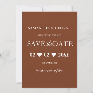 Rustic Terracotta Boho Burnt Orange Einfache Minim Save The Date