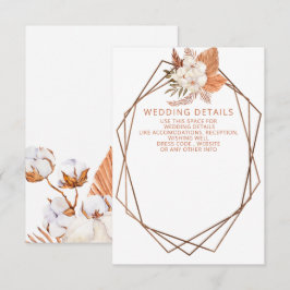 Rustic Terracotta Boho Pampas Geometric Wedding Begleitkarte