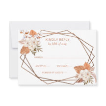 Rustic Terracotta Boho Pampas Geometric Wedding