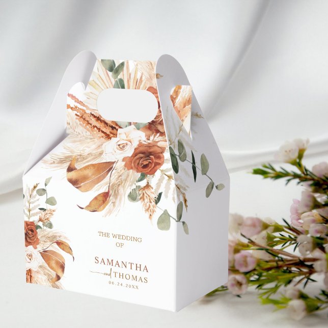 Rustic Terracotta Calligraphy Vielen Dank Geschenkschachtel (Von Creator hochgeladen)