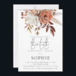 Rustic Terracotta Florals Script 30. Geburtstag Einladung<br><div class="desc">Rustikale Terracotta Florals Script 30. Geburtstag Party. Dreißig ist in einem stilvollen modernen Set-Skript und die Erholung des Textes können Sie leicht personalisieren.</div>