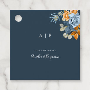 Rustic Terracotta Navy Blauer Rost Vielen Dank für Geschenkanhänger