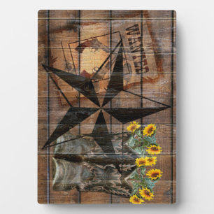 Rustic Texas Star Western Pistol Cowboy Boots Fotoplatte