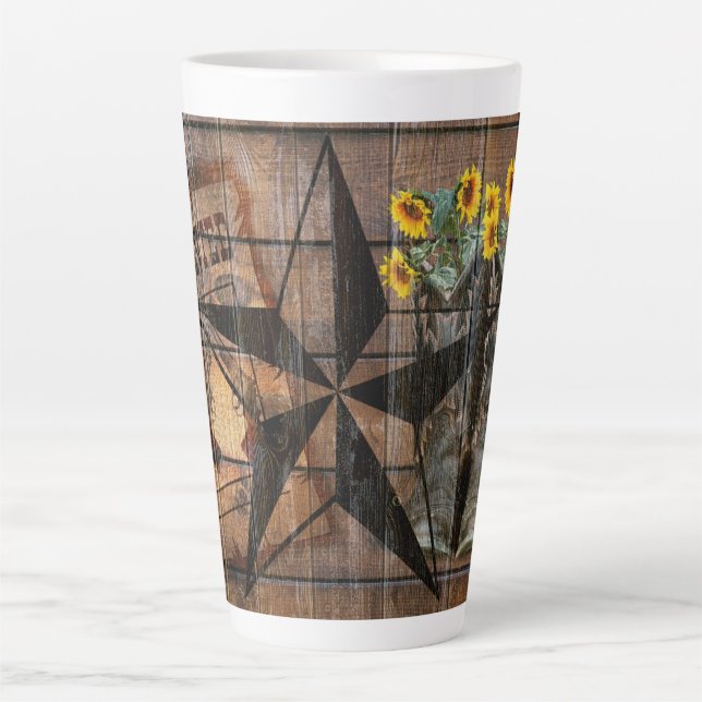 Rustic Texas Star Western Pistol Cowboy Boots Milchtasse (Vorderseite)