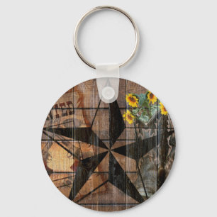 Rustic Texas Star Western Pistol Cowboy Boots Schlüsselanhänger