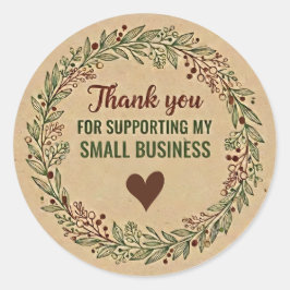 Rustic Thank You Business Sticker – Packaging Labe