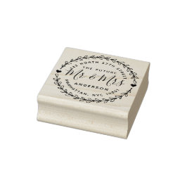 Rustic The Future Mr. & Mrs. Wedding Rücksendeadre Gummistempel