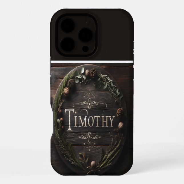 Rustic Timothy Sign iPhone Hülle (Rückseite)