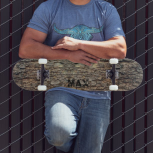 Rustic tree bark, outdoor natural pattern skateboard