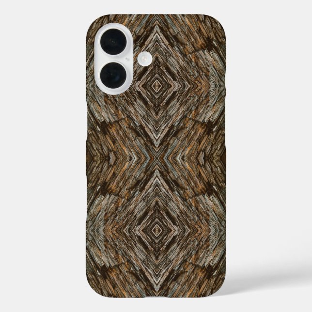 Rustic Tree Bark Photo Southwest Diamond Pattern Case-Mate iPhone Hülle (Rückseite)